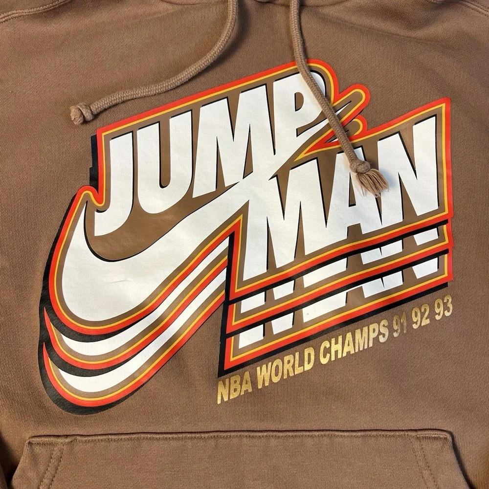 Jordan Jumpman Core Pullover‎ Brown Hoodie Sweatshirt XXL VTG Nike (039)